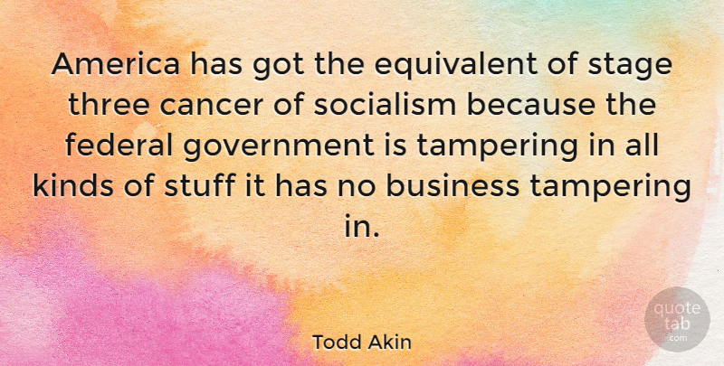 Todd Akin Quote About Cancer, America, Government: America Has Got The Equivalent...
