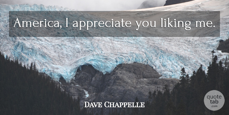 Dave Chappelle Quote About America, Appreciate, Appreciate You: America I Appreciate You Liking...