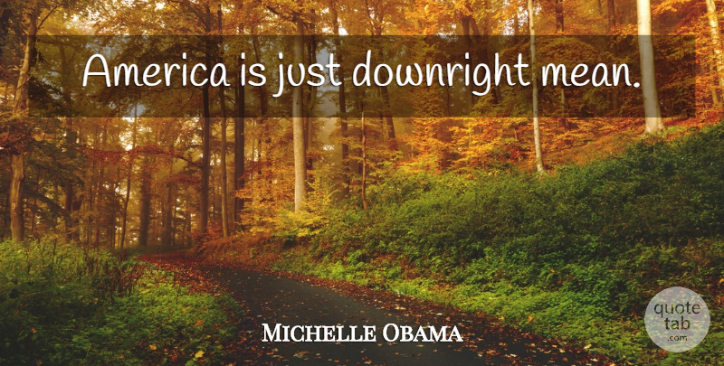 Michelle Obama Quote About Mean, America: America Is Just Downright Mean...