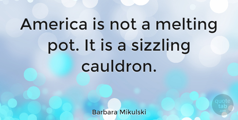 Barbara Mikulski Quote About America, Melting, Pot: America Is Not A Melting...