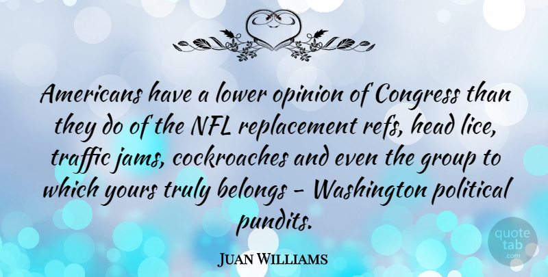 Juan Williams Quote About Nfl, Political, Jam: Americans Have A Lower Opinion...