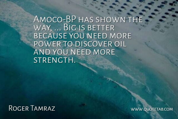 Roger Tamraz Quote About Discover, Oil, Power, Shown: Amoco Bp Has Shown The...