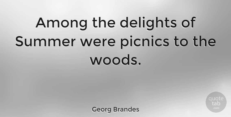 Georg Brandes Quote About Summer, Picnics, Woods: Among The Delights Of Summer...