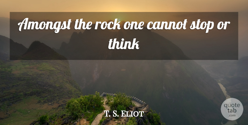 T. S. Eliot Quote About Thinking, Rocks: Amongst The Rock One Cannot...