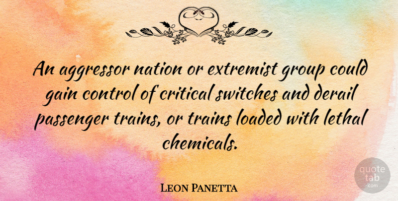 Leon Panetta Quote About Extremist Groups, Gains, Chemicals: An Aggressor Nation Or Extremist...