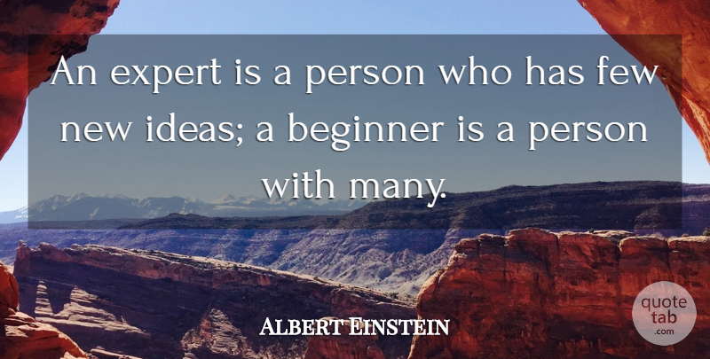 Albert Einstein Quote About Ideas, Experts, Beginners: An Expert Is A Person...