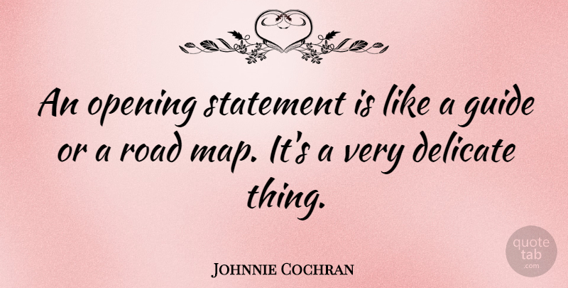 Johnnie Cochran Quote About Delicate Things, Maps, Guides: An Opening Statement Is Like...