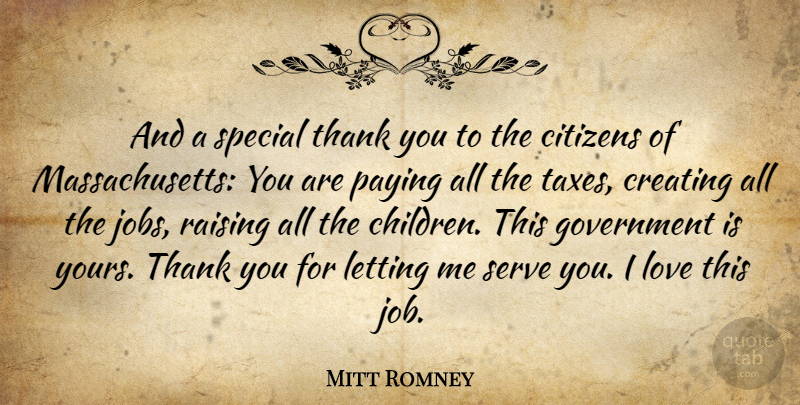 Mitt Romney Quote About Love, Jobs, Children: And A Special Thank You...