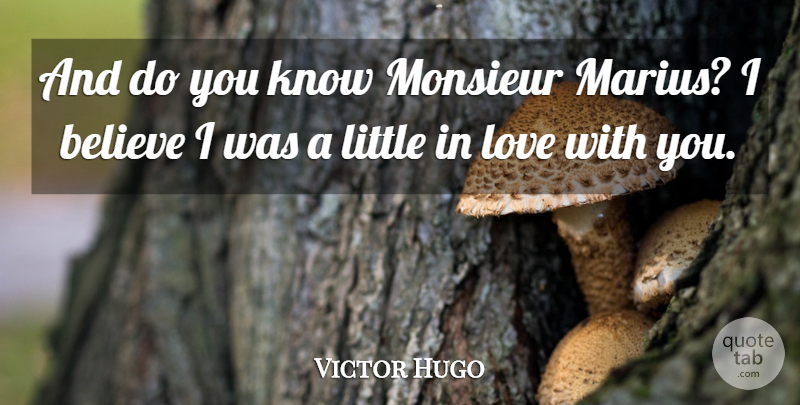 Victor Hugo Quote About Love You, Believe, Littles: And Do You Know Monsieur...