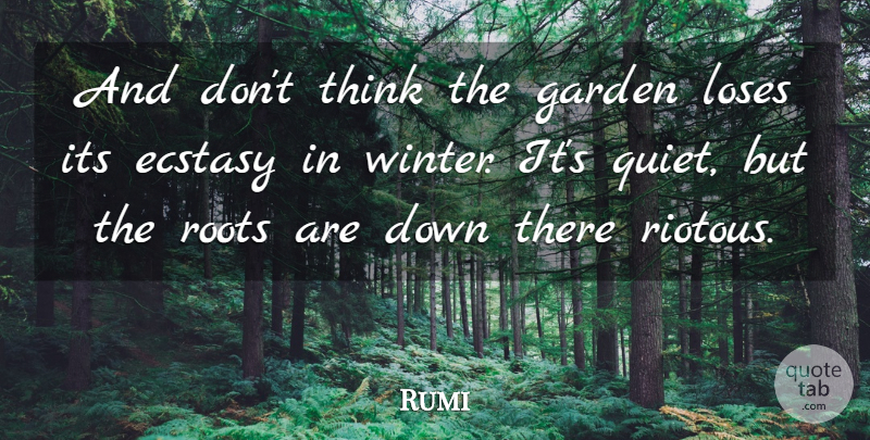 Rumi Quote About Winter, Garden, Thinking: And Dont Think The Garden...