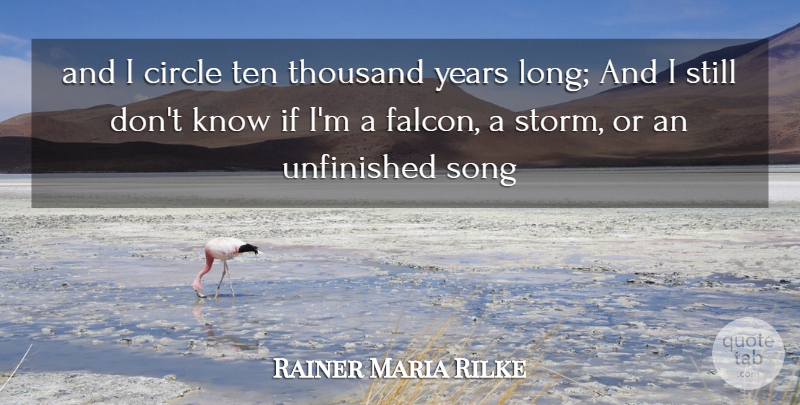Rainer Maria Rilke Quote About Song, Years, Circles: And I Circle Ten Thousand...