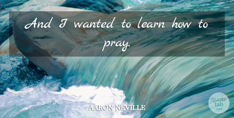 Aaron Neville Quote About Learn: And I Wanted To Learn...