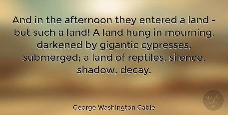 George Washington Cable Quote About Land, Mourning, Silence: And In The Afternoon They...