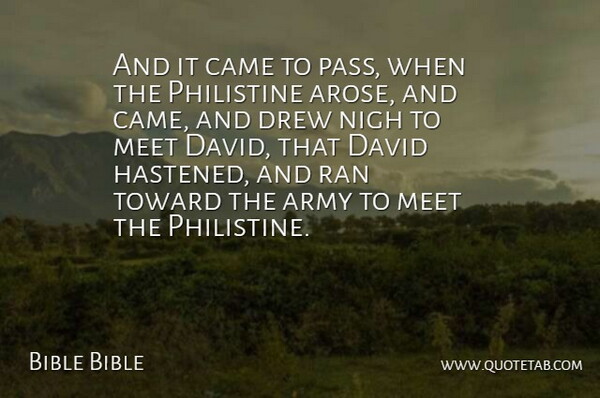 Bible Bible Quote About Army, Came, David, Drew, Meet: And It Came To Pass...