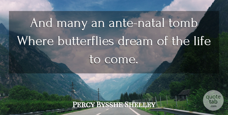 Percy Bysshe Shelley Quote About Dream, Butterfly, Natal: And Many An Ante Natal...