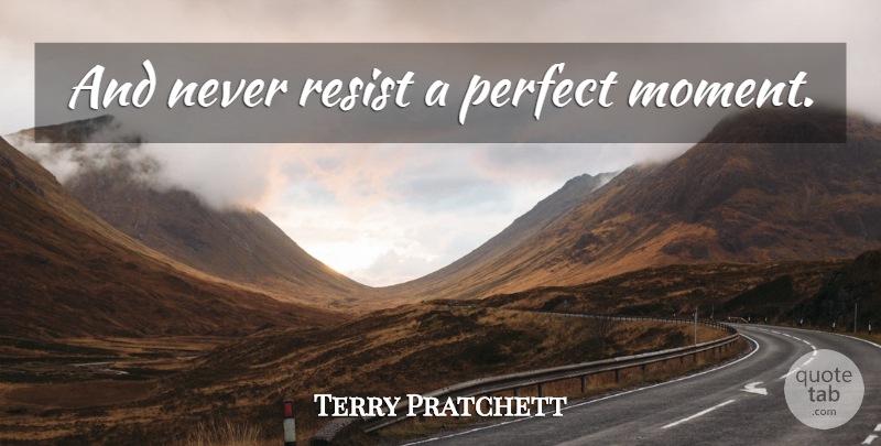 Terry Pratchett Quote About Perfect, Moments, Perfect Moments: And Never Resist A Perfect...