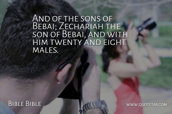 Bible Bible Quote About Eight, Sons, Twenty: And Of The Sons Of...