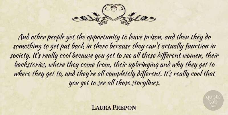 Laura Prepon Quote About Opportunity, People, Different: And Other People Get The...