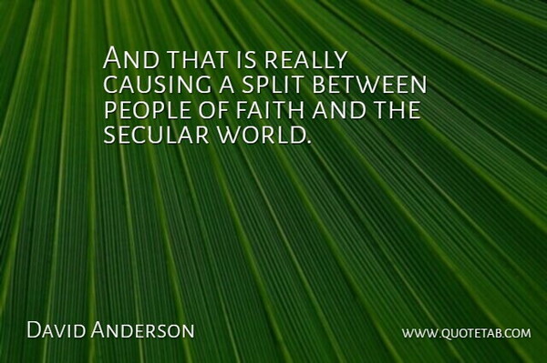 David Anderson Quote About Causing, Faith, People, Secular, Split: And That Is Really Causing...