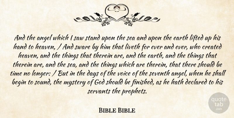 Bible Bible Quote About Angel, Begin, Created, Days, Earth: And The Angel Which I...