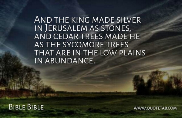 Bible Bible Quote About Jerusalem, King, Low, Plains, Silver: And The King Made Silver...