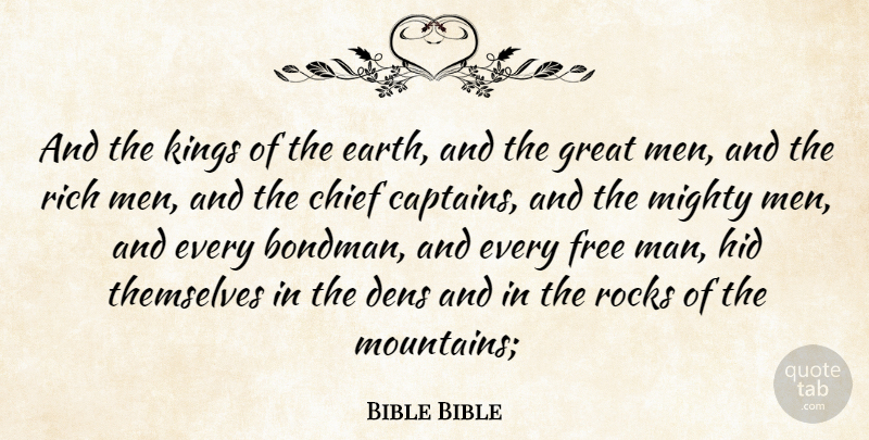 Bible Bible Quote About Chief, Earth, Free, Great, Hid: And The Kings Of The...