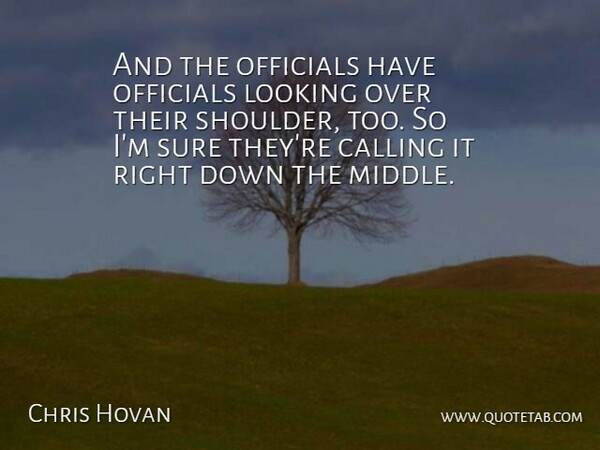 Chris Hovan Quote About Calling, Looking, Officials, Sure: And The Officials Have Officials...
