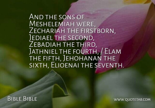 Bible Bible Quote About Sons: And The Sons Of Meshelemiah...