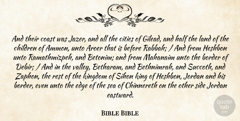 Bible Bible Quote About Border, Children, Cities, Coast, Edge: And Their Coast Was Jazer...