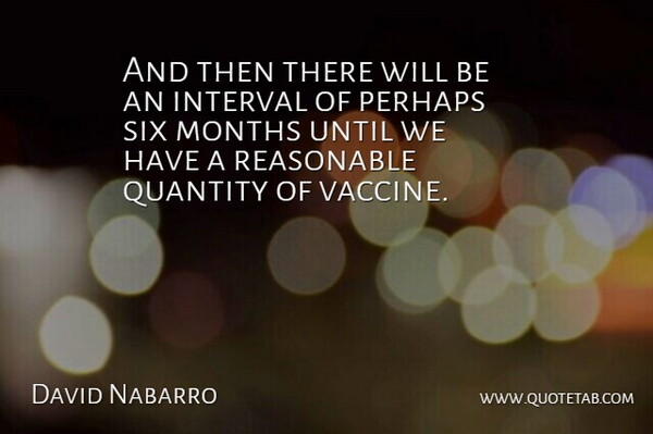 David Nabarro Quote About Interval, Months, Perhaps, Quantity, Reasonable: And Then There Will Be...