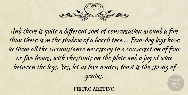 Pietro Aretino Quote About Spring, Wine, Winter: And There Is Quite A...