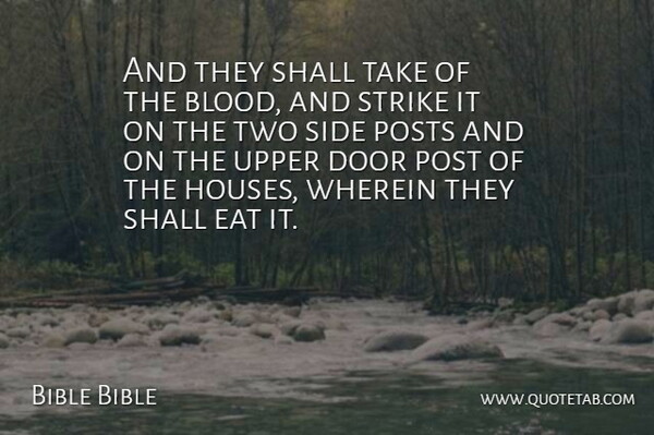 Bible Bible Quote About Blood, Door, Eat, Post, Shall: And They Shall Take Of...