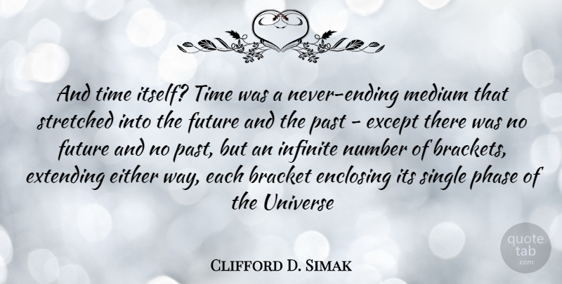 Clifford D. Simak Quote About Past, Numbers, Phases: And Time Itself Time Was...