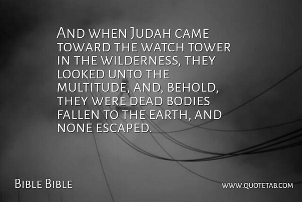 Bible Bible Quote About Bodies, Came, Dead, Fallen, Looked: And When Judah Came Toward...