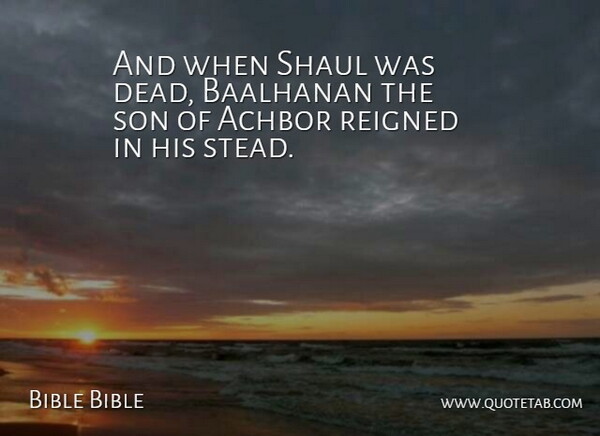 Bible Bible Quote About Son: And When Shaul Was Dead...