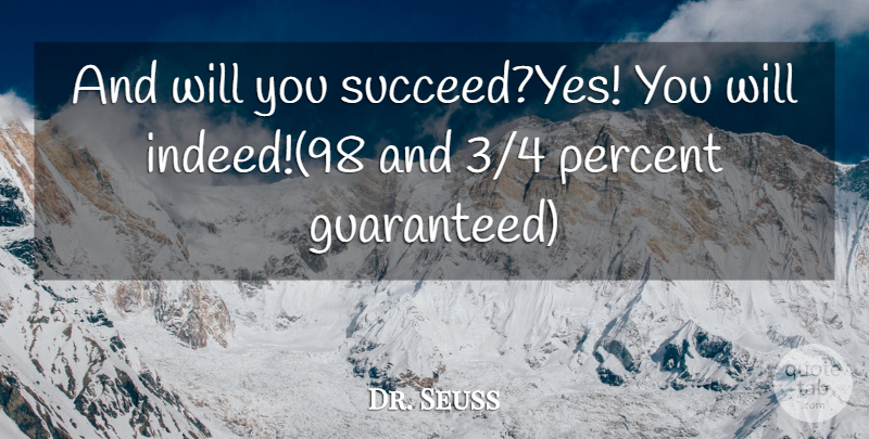 Dr. Seuss Quote About Conviction, Percent: And Will You Succeedyes You...