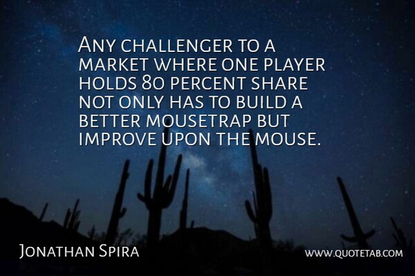 Jonathan Spira Quote About Build, Challenger, Holds, Improve, Market: Any Challenger To A Market...