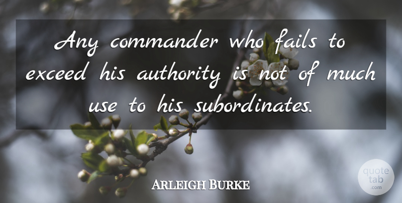 Arleigh Burke Quote About Navy, Use, Failing: Any Commander Who Fails To...