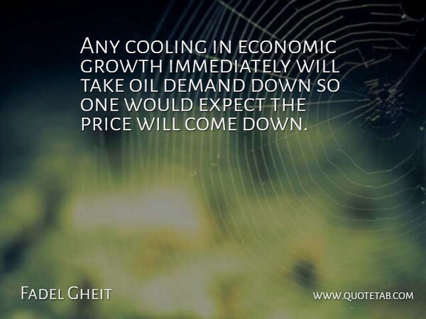 Fadel Gheit Quote About Cooling, Demand, Economic, Expect, Growth: Any Cooling In Economic Growth...