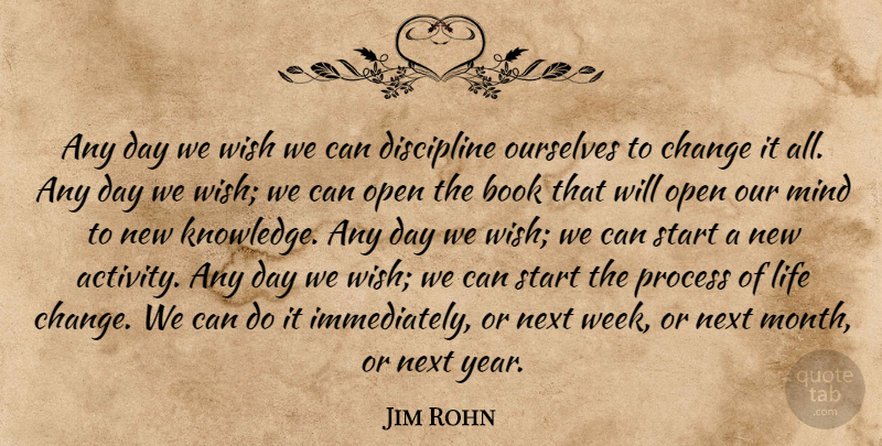 Jim Rohn Quote About Life Changing, Book, Next Week: Any Day We Wish We...