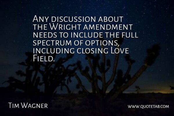 Tim Wagner Quote About Amendment, Closing, Discussion, Full, Include: Any Discussion About The Wright...