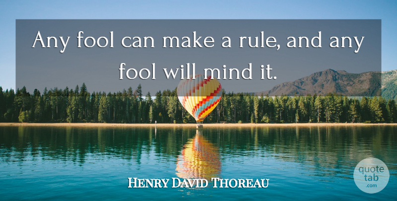Henry David Thoreau Quote About Freedom, Stupid, Mind: Any Fool Can Make A...