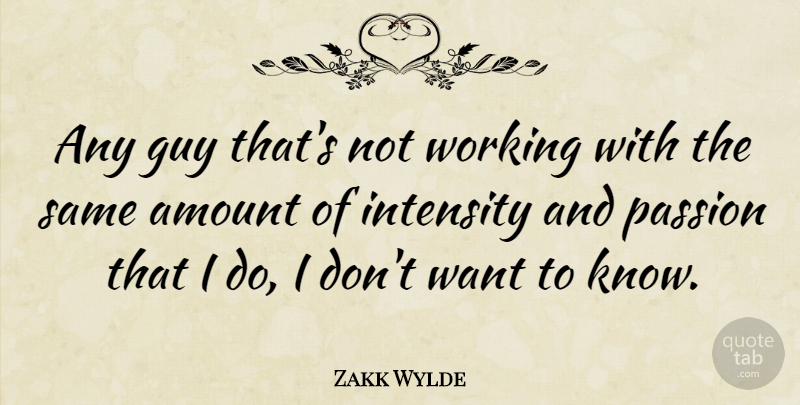 Zakk Wylde Quote About Inspirational, Inspiring, Passion: Any Guy Thats Not Working...