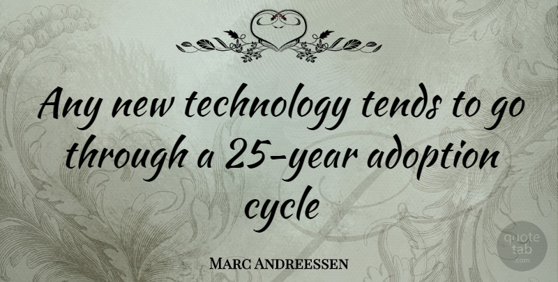 Marc Andreessen Quote About Technology, Years, Adoption: Any New Technology Tends To...