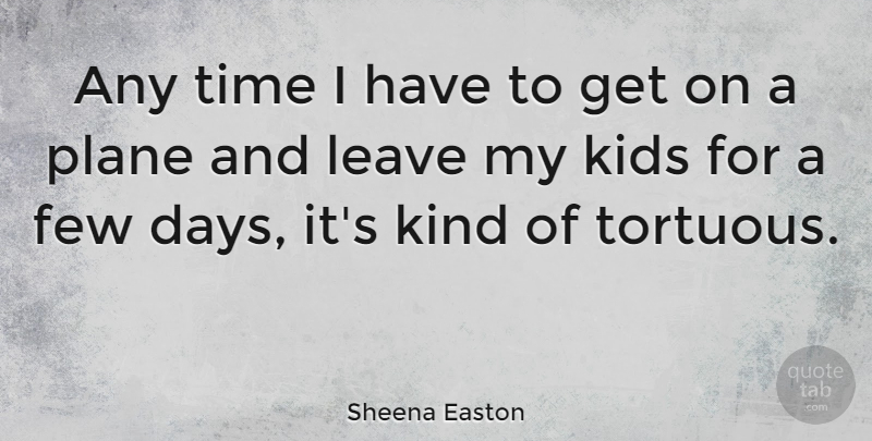 Sheena Easton Quote About Kids, Kind, Planes: Any Time I Have To...