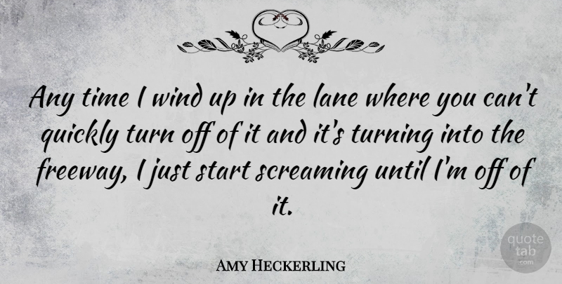 Amy Heckerling Quote About Lane, Quickly, Screaming, Start, Time: Any Time I Wind Up...