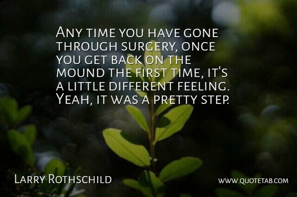 Larry Rothschild Quote About Gone, Mound, Time: Any Time You Have Gone...