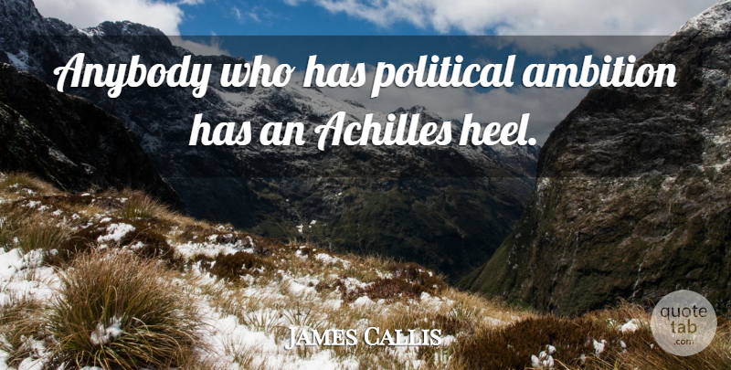 James Callis Quote About Ambition, Political, Achilles: Anybody Who Has Political Ambition...