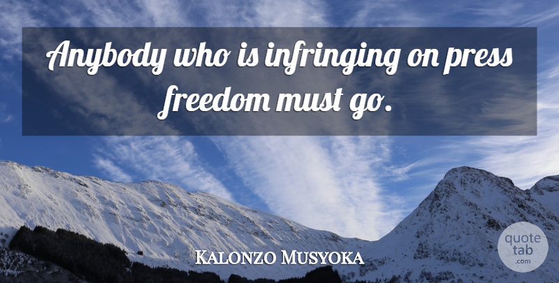 Kalonzo Musyoka Quote About Anybody, Freedom, Press: Anybody Who Is Infringing On...