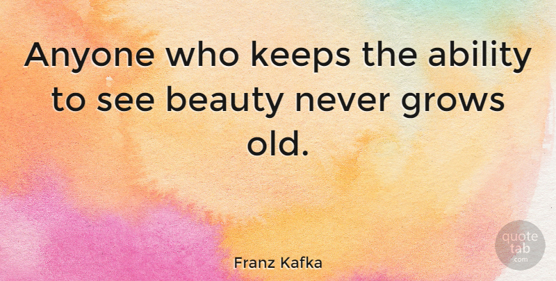 Franz Kafka Quote About Anyone, Beauty, Keeps: Anyone Who Keeps The Ability...